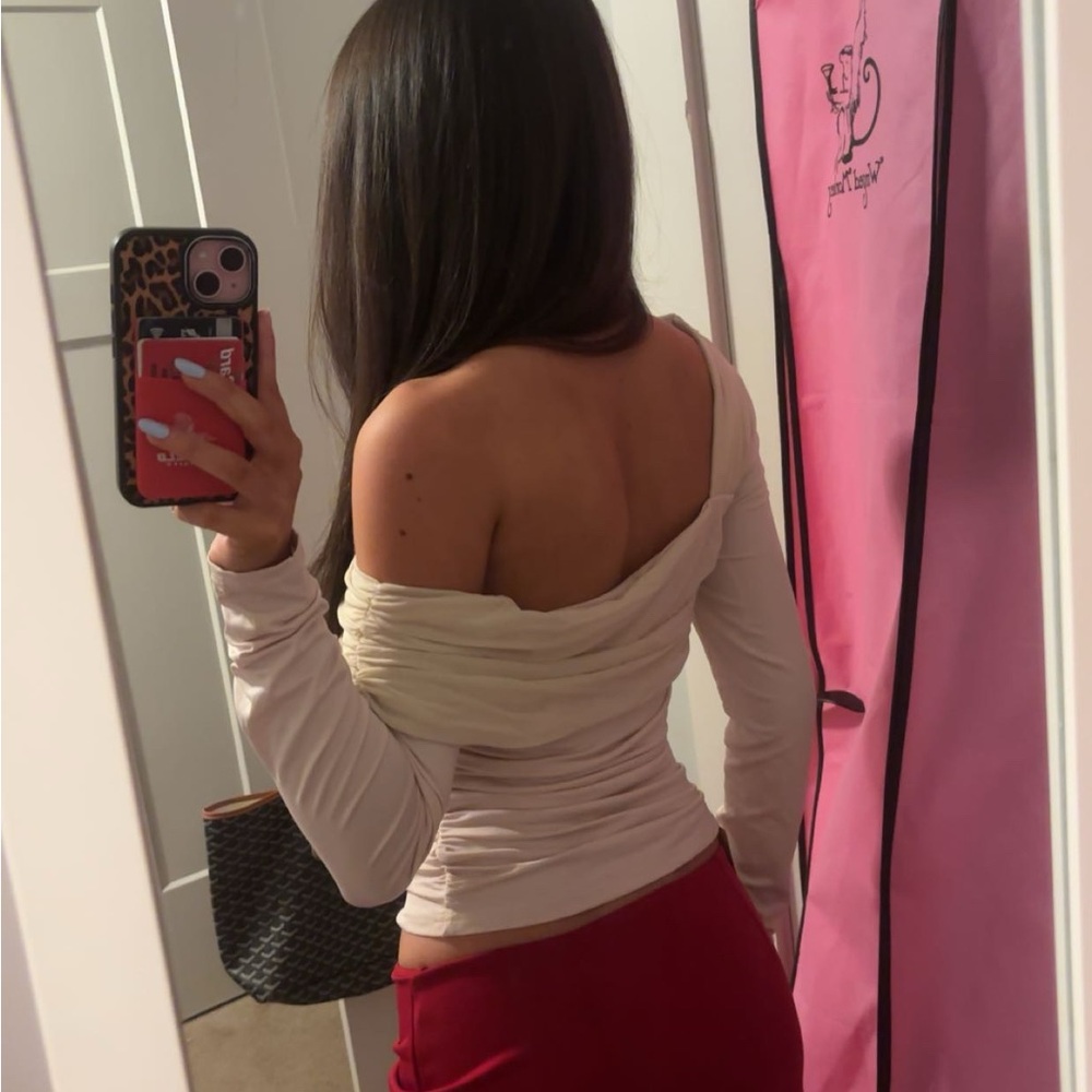 SHEIN Cream Off-Shoulder Blouse